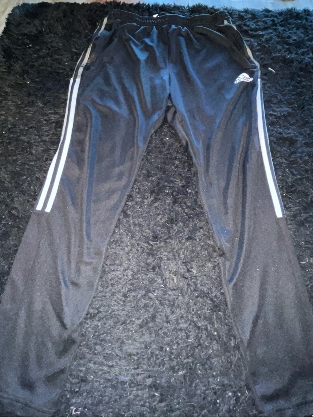 adidas Black Joggers with White Side Stripes